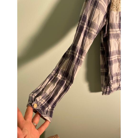 Denim & Supply Ralph Lauren Button Up Plaid Lace XS - Picture 2 of 5